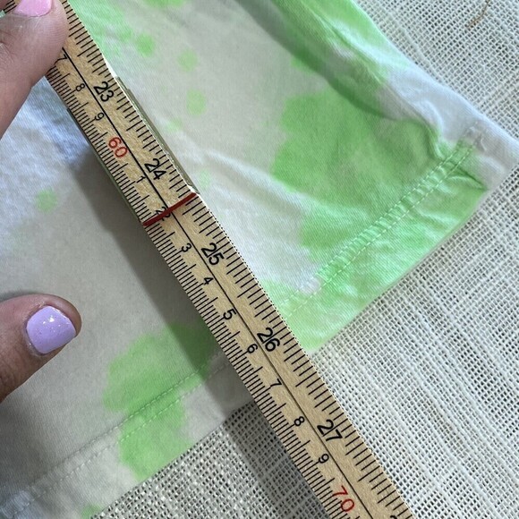 Sundry Tie Dye Boy Bright Green White Women T-Shirt Size 3 Large Short Sleeves - Picture 6 of 9